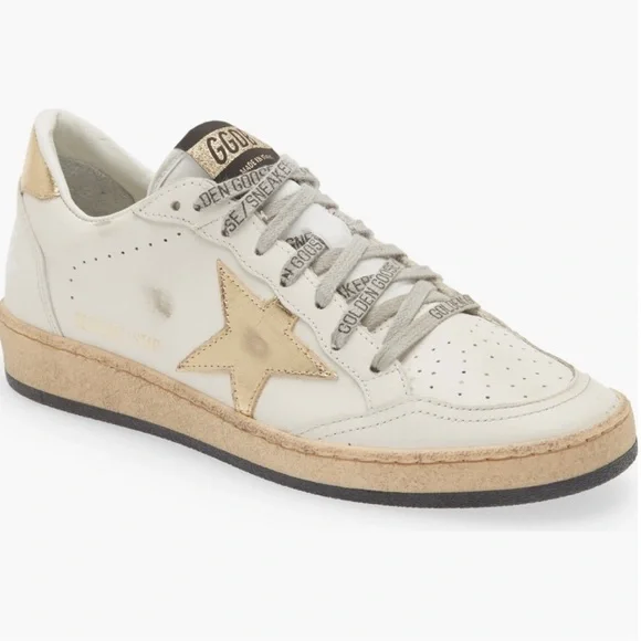 Golden Goose Ball Star Low Top Sneaker with Gold Star and Heel tab Women 41 EUC - Picture 3 of 4